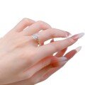 wholesale Sterling Silver 7*9mm Ice-Cut Two-Tone Bow Ring Unique Personality Cross-Border Live Stream-0-4