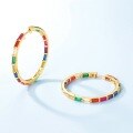 wholesale S925 Sterling Silver Inlaid with Colorful Zirconia Circle Earrings, Summer New European and American Fashion Personality Rainbow Hoop Earrings Manufacturer Wholesale-0-4