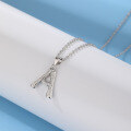 wholesale S925 Sterling Silver 26 Letters Pendant Necklace for Women, Ins Style Cross-Border New Product-0-3