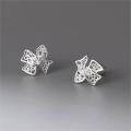 wholesale Sterling Silver S925 Korean-style Bow Ear Cuff, Sweet And Fresh Screw Hollow Filigree Ear Pin Jewelry-0-1