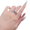 wholesale S925 Silver New Snake-shaped Aqua Diamond Light Luxury Personality Ring Vintage Fashion Commuter Style-0-4