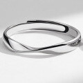 wholesale S925 metal Mobius ring couple rings for men and women, adjustable, daily wear, Korean style, Qixi Festival, Valentine's Day, birthday gift-0-6