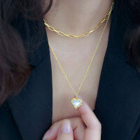 wholesale S925 Sterling Silver Bfirst Necklace Women's Advanced Textured Sense Versatile Layering Pendant Necklace Accessory-Sterling Silver Necklace 925 Silver