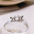 wholesale S925 Sterling Silver Maker Sweet Dream Butterfly Ribbon Earrings Fashion Niche Design Elegant High-End Earrings Girlfriend Gift-0-2