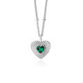 wholesale S925 Sterling Silver with Emerald Heart Necklace, Retro Elegant and Unique Ins-style Minimalist Luxury Collarbone Chain-0-4