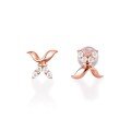 wholesale 14K Rose Gold, 18K Yellow Gold, Platinum Wing-to-Wing Youth Style Moissanite Women's Earrings with White Diamonds and Real Diamonds-0-1