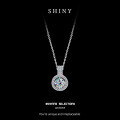 Sterling Silver Moissanite Plum Blossom Pendant Necklace-0-4