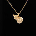 S925 Sterling Silver K Gold Pendant Necklace with Gourd and Plain Pi-0-57