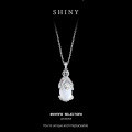 S925 Sterling Silver Chalcedony White Pixiu Pendant Necklace-0-4