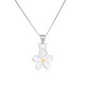 wholesale 925 Sterling Silver European & American Style Cross-border Accessories Bunny Necklace for Women, Cartoon Creative Design with Enamel Flower Pendant-0-4