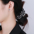 wholesale S925 sterling silver vintage oxidized retro star pattern trendy versatile earrings-0-3