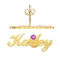 wholesale Gold-plated Birthstone Name Earrings for Women, DIY Cross-border Hot-seller Versatile Name Earrings Gift-0-4