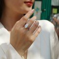 Sterling Silver Customizable Stackable Moissanite Women's Rings-0-2