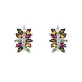 wholesale S925 Sterling Silver with Natural Topaz, Garnet, Crystal, Tourmaline, and Peridot Colored Gemstone Small Batch Earrings-0-4