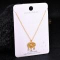 S925 Sterling Silver K Gold Pendant Necklace with Gourd and Plain Pi-0-45