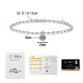 S925 Silver Minimalist Japanese Korean Style Grain Single Moissanite Bracelet Wholesale-0-4