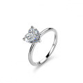 S925 Silver Heart-Shaped Moissanite Ring, 2ct Heavy Craft Factory Live-0-3
