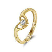 wholesale S925 Sterling Silver Cloud Link Ring, Stackable Designer Ring for Women, High-End Niche Ins-Style Finger Ring Hand Jewelry-14k gold 1.82g Adjustable