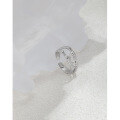 wholesale S925 Sterling Silver Korean Version Ins Small Design Snow Mountain Mirage Texture Open Ring for Women-0-1