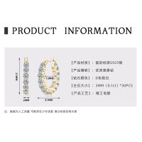 S925 Sterling Silver D Color Moissanite Starry Shining Earrings-Fully Diamond Luxury Earrings [K Gold] 3mm  925 Silver