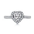 wholesale S925 Sterling Silver Women's In-Stock Full-Diamond Simulation Love Heart Ring Fashion Proposal Wedding Jewelry-0-5