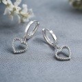 wholesale S925 sterling silver heart pendant ear cuff, fashionable Korean-style sweet and romantic everyday earrings-0-0