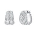 wholesale 925 Silver Neymar Same Style Full Diamond Pavé Stud Earrings, Minimalist Luxury Small Design High-End Feel-0-4