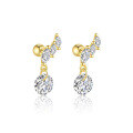 wholesale S925 Sterling Silver Cross-border Zircon Star Moon Flower Geometric Ear Bone Stud-0-14