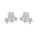 wholesale S925 Sterling Silver Light Luxury Popular Ice Crystal Flower Earrings for Women, Exquisite and Versatile, Small Niche Advanced Sense Floral Earrings-0-5