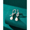 wholesale S925 Sterling Silver Irregular Pearl Earrings, Korean Style Trendy and Unique Designer Ear Accessories for Women-0-0