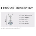 925 Sterling Silver D Color Moissanite Geometric Drop Pendant Necklace-0-24