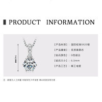 925 Sterling Silver D Color Moissanite Geometric Drop Pendant Necklace-Luxury Six-Prong Necklace [White Gold]  925 Silver