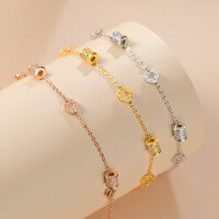 wholesale S925 silver fresh, sweet, and minimalist style personalized diamond-embedded slim waist cylindrical bracelet S7177-Silver>925 silver