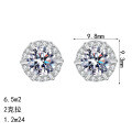 S925 Sterling Silver Moissanite Earrings, Women's Light Luxury European and American Style Simple Daily Wear-0-3