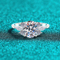 S925 Sterling Silver Moissanite Women's Ring, Luxury Festive Gift-0-4