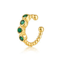 wholesale Metal S925 Sterling Silver Micro-Inlaid Zirconia U-Shaped Ear Clip, Fashionable Minimalist Geometric Metal Style Ear Cuff for Ear Cartilage Without Piercing-Gold 925 silver