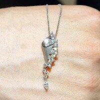 wholesale S925 sterling silver hourglass galaxy full diamond frosted pendant necklace, streamlined vintage style starry sky collarbone chain for women-Platinum 925 silver