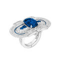 wholesale 925 Silver Gold-Plated Ring with High-Carbon Diamond, GRC Cultivated Royal Blue Spinel, Art Deco Women's Ring-0-4