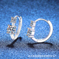 S925 Four-Prong Moissanite Stud Earrings, 2025 New Small-Design Ear Hoops-0-0