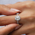 S925 Silver T-Step Square Moissanite Ring-0-1