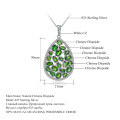 wholesale S925 Silver New Natural Tourmaline Pendant Necklace, Small European and American Ins Design Fashion Natural Gemstone Necklace-0-4
