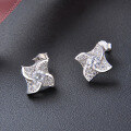 wholesale S925 silver zircon stud earrings with a small fresh windmill design, Korean-style-0-2