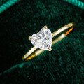 18K Gold Plated S925 Silver 1ct Moissanite Heart-Shaped Ring-0-0