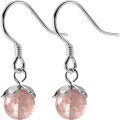 wholesale S925 Sterling Silver Korean Style Small Fresh Pink Strawberry Crystal Sweet Crystal Girly Heart Earrings G0238-0-4