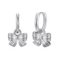 wholesale S925 Sterling Silver Ultra Sparkly Bow Earrings, Minimalist Luxury Hoop Earrings for Women Wholesale-0-0