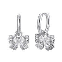 wholesale S925 Sterling Silver Ultra Sparkly Bow Earrings, Minimalist Luxury Hoop Earrings for Women Wholesale-gold
