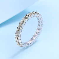 wholesale PT950 gold-plated S925 silver full circle moissanite ring for women, reincarnation ring, proposal ring, factory direct wholesale-2.2 carat Moissanite No. 11