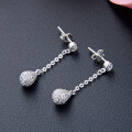 wholesale S925 Sterling Silver Zircon Earrings for Women, Elegant and Chic Long Tassel Drop Earrings, Fashionable Minimalist Ear Accessories-0-5