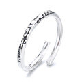 wholesale S925 Sterling Silver Harajuku Minimalist Style Thin Twisted English Letter Open Ring, Personalized and Versatile-0-5