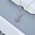 wholesale S925 Sterling Silver Four-Leaf Clover Necklace for Women, Versatile Lucky Clover Collarbone Chain with an Ins Style and High-End Elegant Accessory-0-1